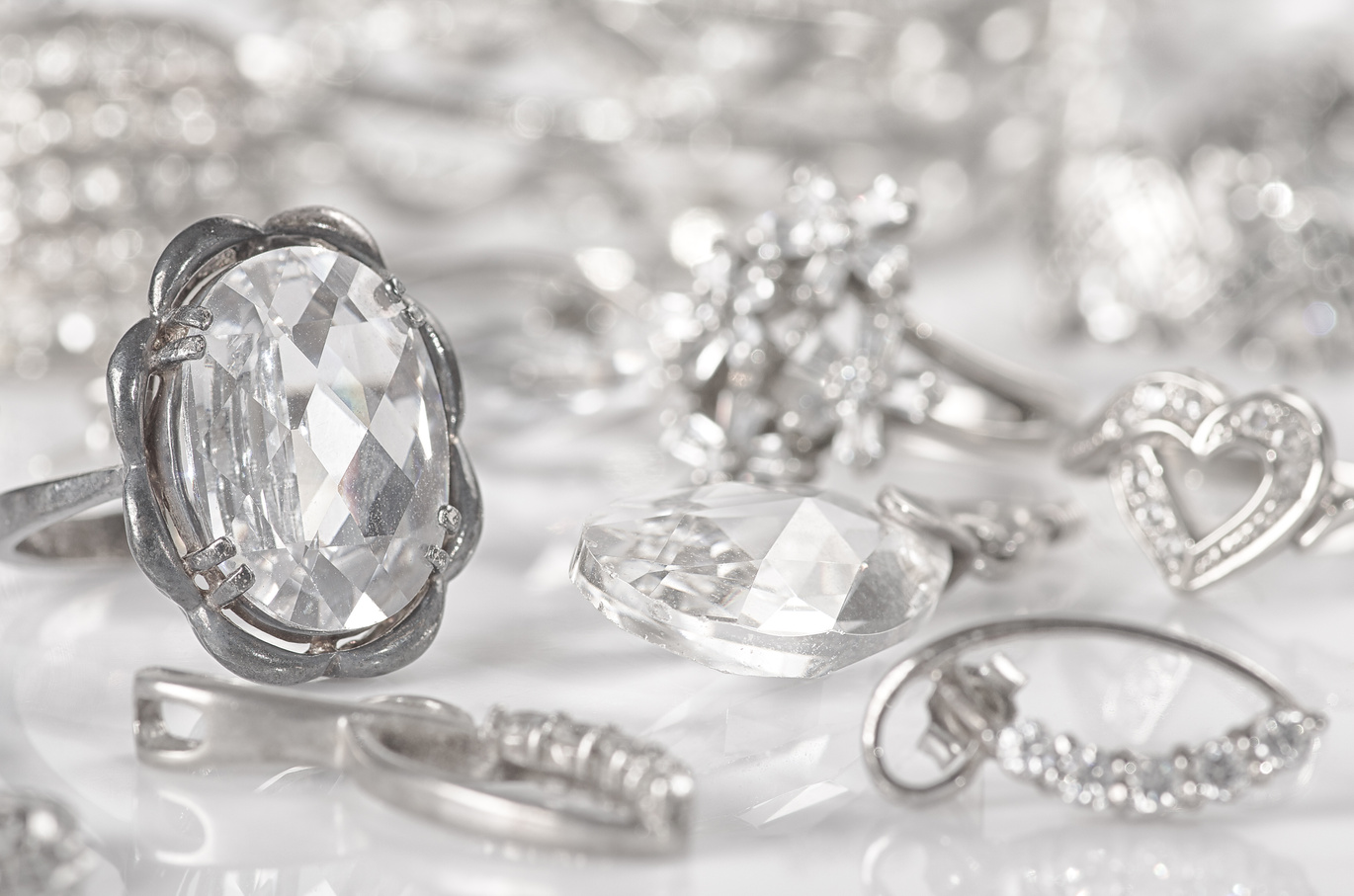 Silver jewelry.